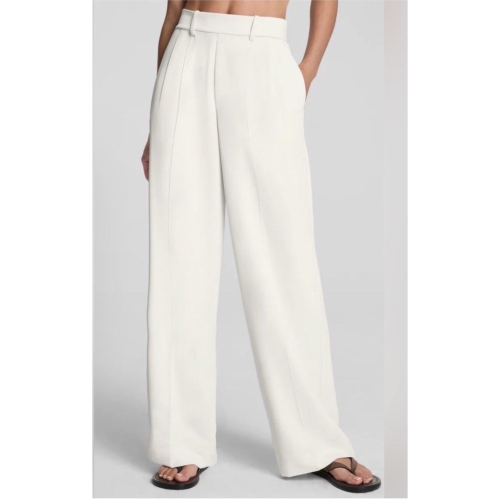 Spanx Pants Women's Ivory Stretch Carry On Pleated Wide Leg Pant Size Large